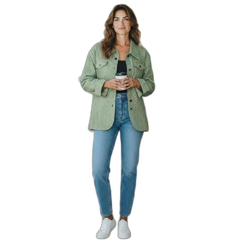 Kiko Jacket Women’s Size 2X Light Green 100% Silk New Y2K